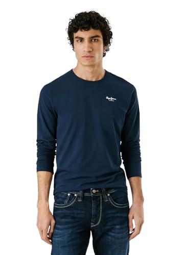 Pepe Jeans Herren Original Basic 2 Long N T-shirt, Weiß (White), M – Ansicht 4