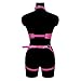 GQABXKDQO Adjustable Harness Fashion Female Garter Belt Set Sexy Bra Suspenders Belts Clubwear Erotic Lingerie(Rojo)
