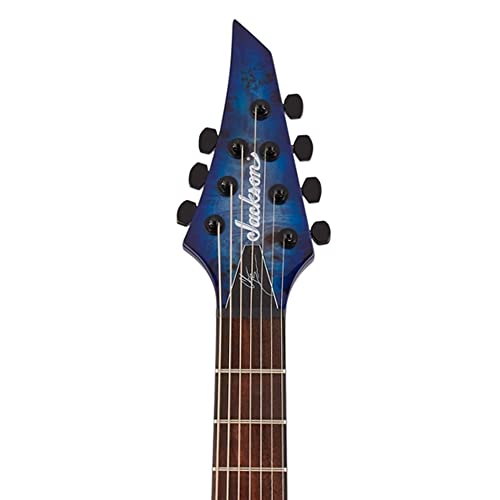 Jackson Pro Series Signature Chris Broderick Soloist HT7P Transparent Blue – Guitare Électrique Signature - Les Beatles, Paul McCartney, John Lennon, RIngo Starr, George Harrison Jackson Pro Series Signature Chris Broderick Soloist HT7P Transparent Blue - Guitare Électrique Signature – Image 5