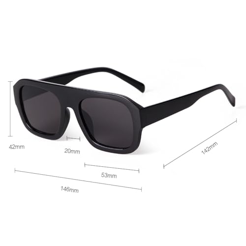 Lunettes de soleil de luxe UV400 avec verres teintés bleus