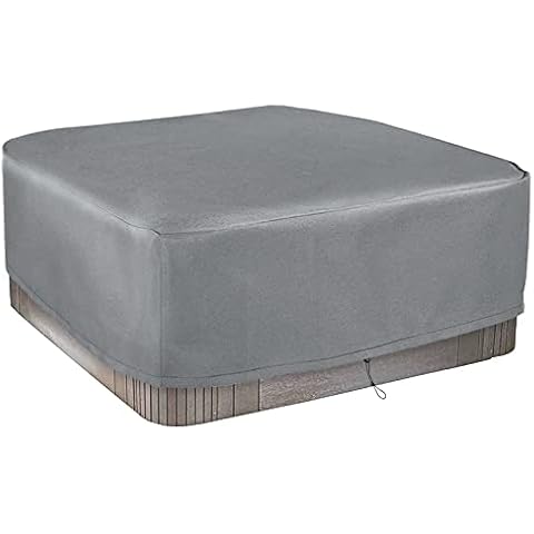 Universal Thermal Hot Tub Cover,Waterproof Square Hot Tub Cover, Large Square Outdoor Spa Cover, Waterproof, UV Resistant,Grey (220 * 220 * 85 cm) Cover