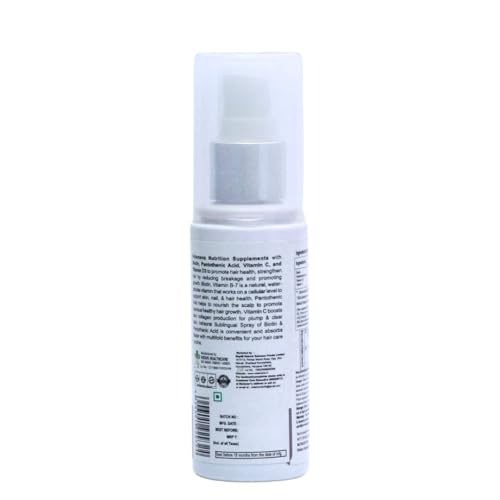 Image of Volamena Nutrition Advance Biotin Mouth Spray With Biotin, Vitamin C, D3 & B-7 for Plump & Clear Skin, Strong and Healthy Hair Growth, Strawberry Flavour, 50 ml
