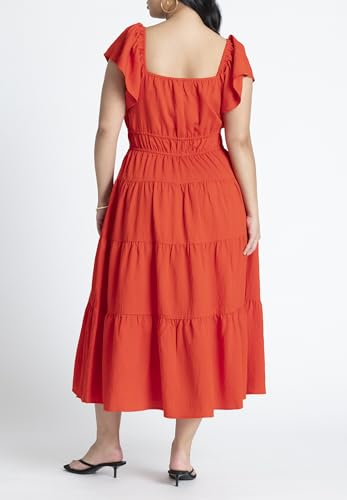 ELOQUII Women's Plus Size Ruffled Tiered Maxi Dress3