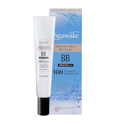 Spawake Moisture Glow BB Cream 01 Light Beige – Natural looking Coverage, 10-Hour Hydration, SPF27/PA+++, Blue Light Protection, J-Beauty Formula for All Skin Types, 30g