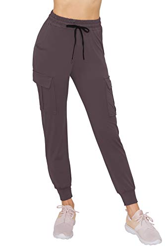 ALWAYS Cargo Jogger Pants for Women, High Waisted Sweatpants with Pockets, Super Soft Casual Lounge Pants for Athletic Yoga & Gym, Cotton Drawstring Trousers, Vintage Violet L - image 2