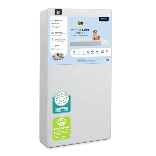Serta Perfect Start Limited Dual Sided Baby Crib Mattress and...
