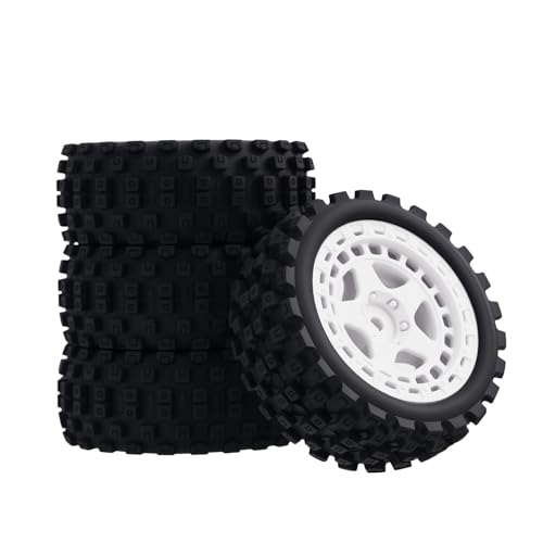 NMNRC Pre Glued Wheel and Tires Plastic Rim Rubber for 1/18 Typhon Grom 223S Series Upgrades Part White