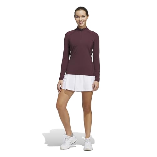 adidas Womens Ultimate365 Solid Quarter-Zip Mock Long Sleeve Top2