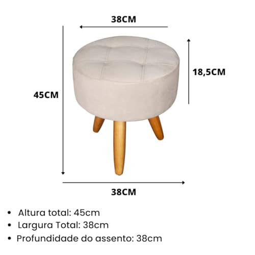 Puff decorativo redondo moderno resistente (Cappuccino)