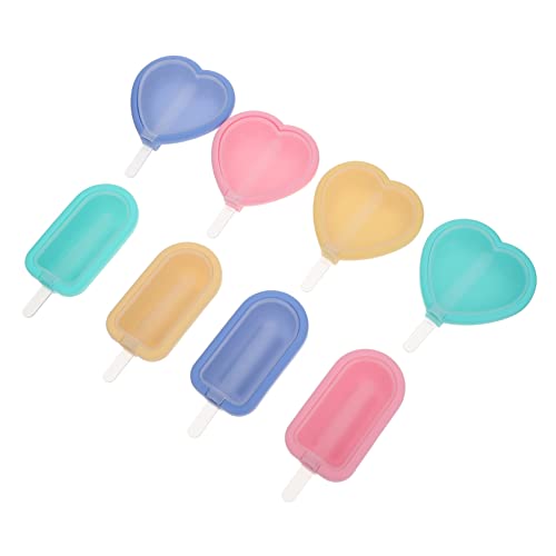 Cabilock 8Pcs Silicone Ice Cream Molds Summer Popsicles Maker with Unique Shapes for DIY Treats Creative Designs for Parties and Events