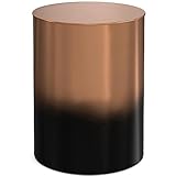 SIMPLIHOME Curtis Industrial 16 Inch Wide Metal Cylinder Accent Table in Ombre Black/Copper, Fully Assembled, for The Living Room and Bedroom