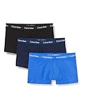 Calvin Klein Pack de 3 Bóxers para Hombre 3 Pk Low Rise Trunk con Stretch, Black/Azuleshadow/Cobaltwater Dtm Wb, L