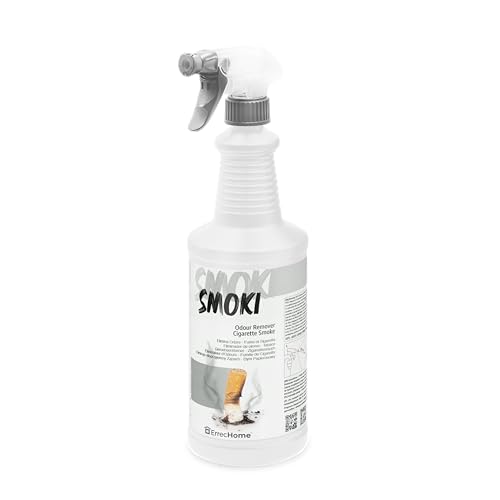 ErrecHome Smoki, Elimina el Olor a Humo de Cigarrillo, Ideal para Tejidos, Acolchados, Superficies Duras, Botella 1 L