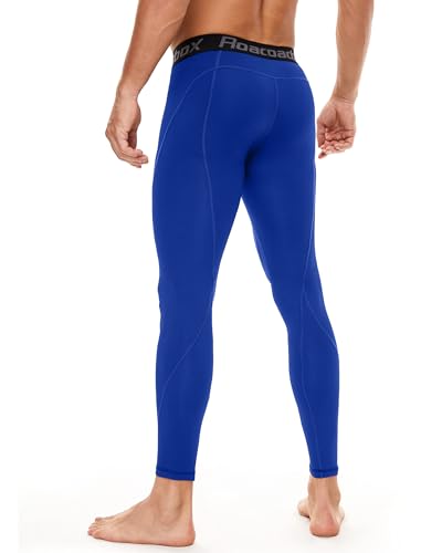 Roadbox 3 Pack Compression Pants Men, Performance Running Workout Sports Leggings, Gym Basketball Athletic Tights Base Layer2