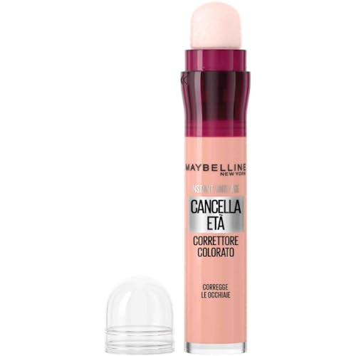 Maybelline New York Correttore Multi-Uso, Idratante e con Coprenza Modulabile, Occhiaie Coperte e Neutralizzate, Con Bacche di Goji e Haloxyl, Cancella Età, Tonalità: 05 Rosa, 6,8 ml