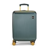 Rock Aria - Maleta rígida para cabina, una declaración elegante con detalles dorados, mango telescópico, material resistente a los impactos y cerradura de combinación TSA, disponible en tamaño pequeño
