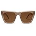 SOJOS Fashion Oversized Square Cat Eye Polarized Sunglasses for Women Trendy Cateye Style Womens Sunglasses SJ2179, Brown Frame/Brown Lens