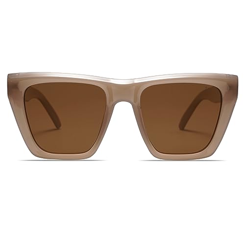SOJOS Fashion Oversized Square Cat Eye Polarized Sunglasses for Women Trendy Cateye Style Womens Sunglasses SJ2179