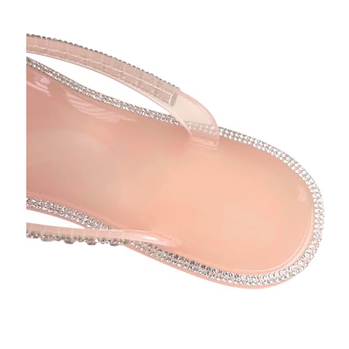 Image of Womens Flat Sandals Jelly Flip Flops Crystals Rhinestones Bow Knot Glitter Sandals
