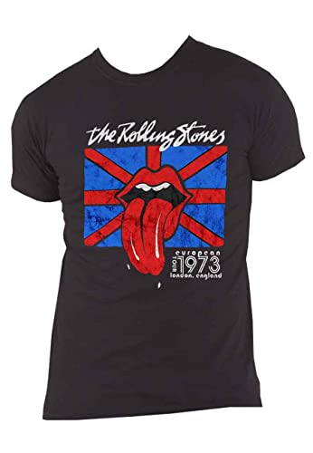 The Rolling Stones T Shirt London European Tour 73 Nouveau Officiel Homme Noir - Les Beatles, Paul McCartney, John Lennon, RIngo Starr, George Harrison The Rolling Stones T Shirt London European Tour 73 Nouveau Officiel Homme Noir – Image 5