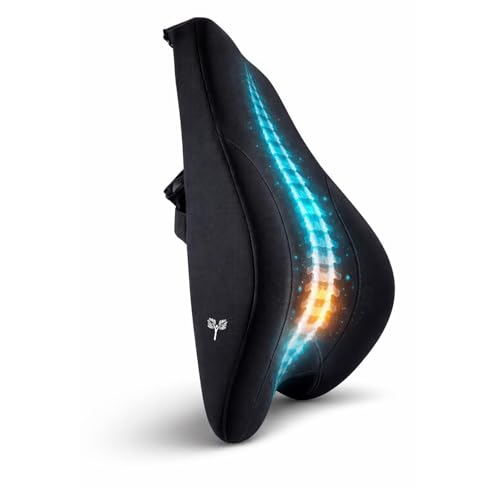 Image of Grin Health Lumbar Support Pillow Ideal for Car Seat, Office Chair, Home, Travel Backrest, Back Support for Car Driving Seat (Large, Black)