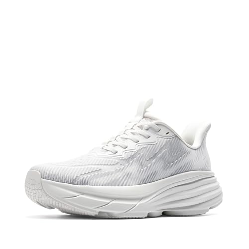 ALLSWIFIT Men's Slip On Walking Shoes Hands-Free Cushion Running Tennis SwiftPlush Non-Slip Comfortable Workout Gym Athletic Fashion Sneakers,Size 12,White,AMUMRS2512