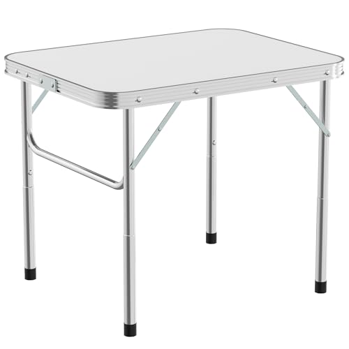 ZENO Folding Table 2FT | Camping Table | Folding Tables with Anti Slip Feet, Waterproof Top & Easy To Carry | Foldable Table Great for Indoor & Outdoor Use | Trestle Table | Adjustable Height