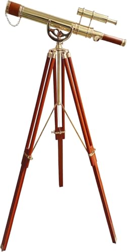 Vintage Maritime Anchor Master Telescope with Wooden Tripod