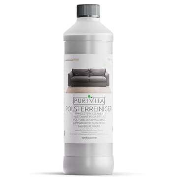 PURIVITA® Pulitore di Tappezzeria [750ml] - Detersivo per Lavatappeti - Prodotto per Pulire Divani in Tessuto, Materassi e Cuscini - Detergente Sedili Auto - Concentrato 1:30 - Senza APEO e Fosfati