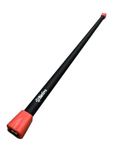 bintiva Workout Padded Exercise Weighted Total Body Bar, Red, 5 LB - 48