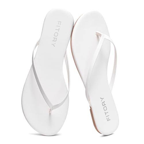 FISTORY Vegan Leather Flip Flops Women