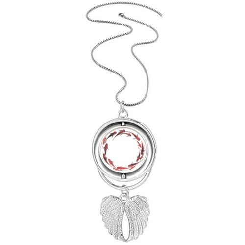 Collier carpe chinoise rouge et ailes d'ange en émail précieux et finitions d'art