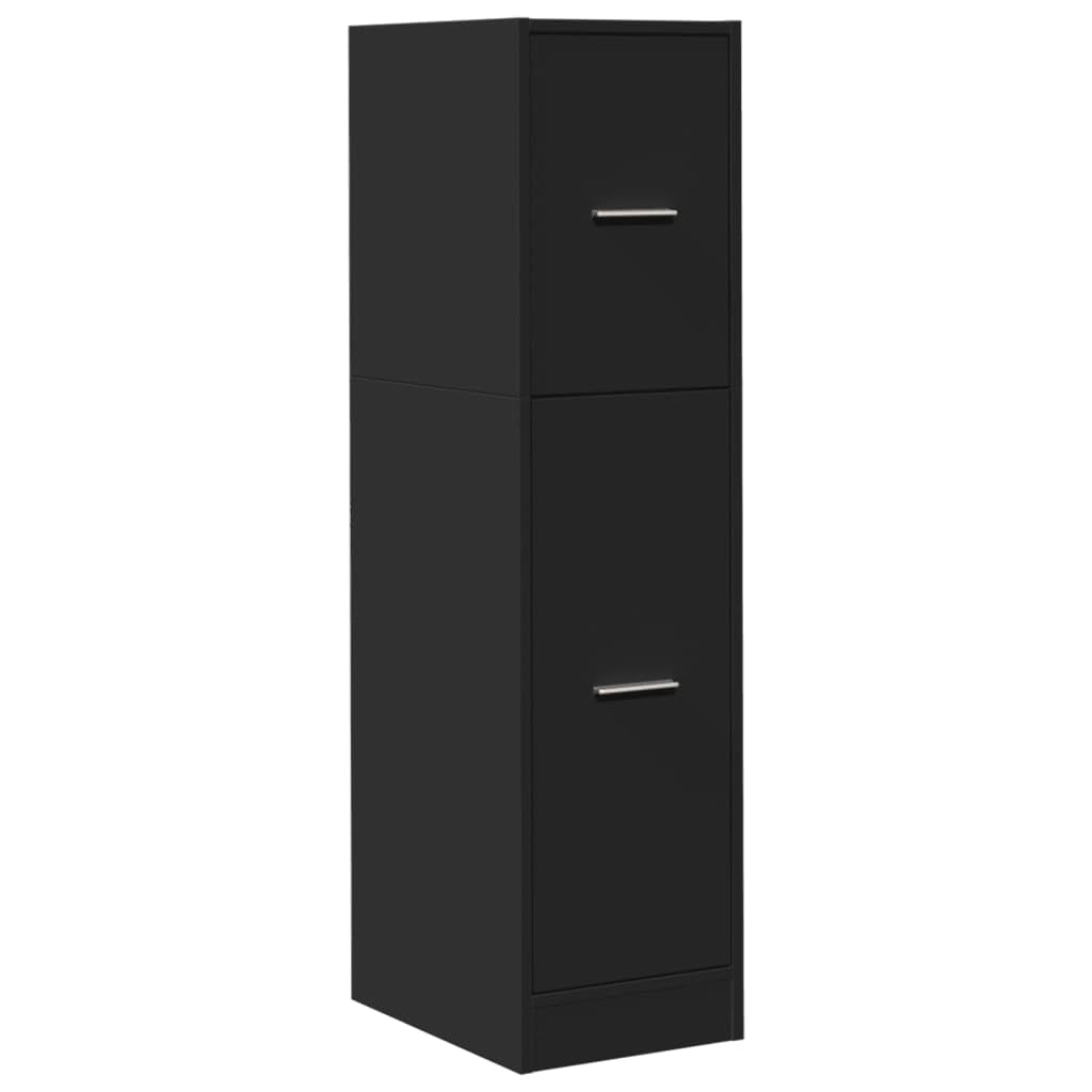 Armadietto da farmacista, nero, 30 x 41 x 118 cm, in legno, cassettiera con 3 cassetti e guide in metallo, versatile armadio da cucina per soggiorno e ufficio