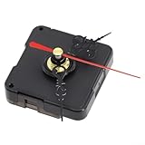 Mecanismo de movimiento de reloj de cuarzo con eje de 13 mm para uso en reparación de relojes de pared, relojes de manualidades y marcos de bordado (rojo)