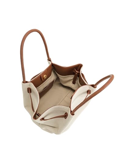 JW PEI Women's Hana Medium Tote Bag - Faux Suede Brown Canvas