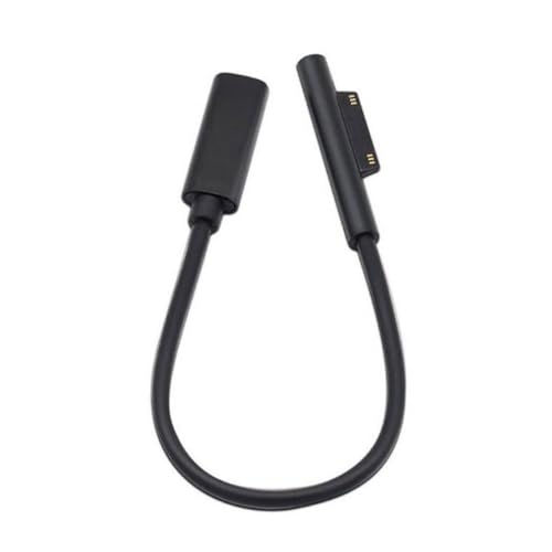 For Surface Connect to USB-C 充電ドングル 15V 65WのPD充電対 サーフェス 充電ケーブル For surface 充電ケーブル For Surface Pro3 Pro4 Pro5 Pro6 Pro7 Pro8 Pro9 Pro X ブック充電ケーブルと互換性あり TypeC(メス) → DC(オス) ブラック (0.2m)