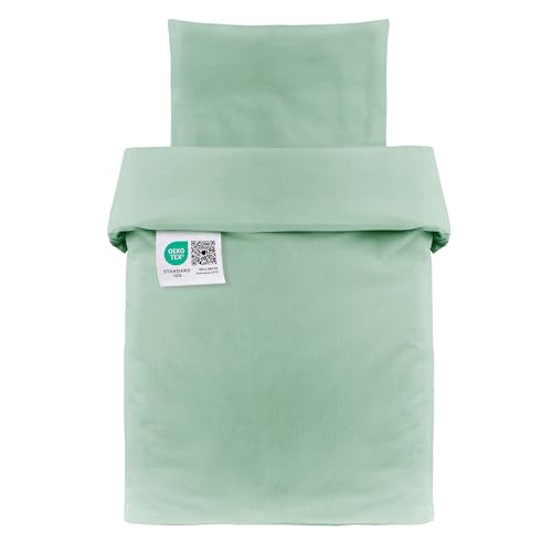 MAKIAN Baby Bettwäsche Set - 80x80 cm / 35x40 cm - 2-teilige Kinderbettwäsche (Deckenbezug, Kissenbezug) aus 100% Baumwolle - Passend für Babybett,...