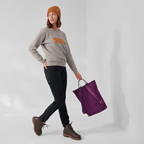 Image of Fjallraven Logo Sweater Women's Sweatshirt - Soft Fleece, Classic Crewneck, Organic Cotton Blend - Hiking, Travel