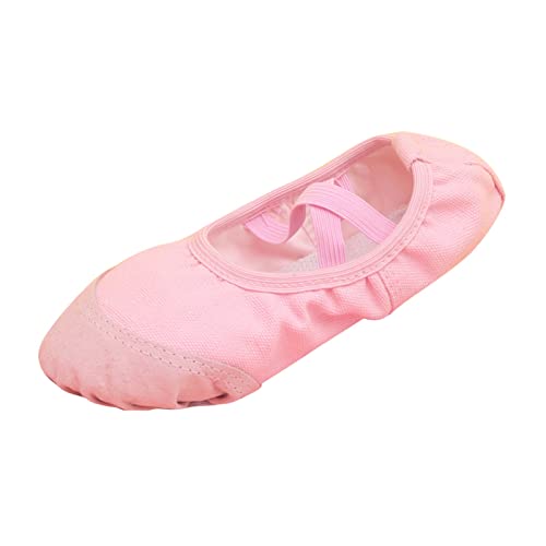 Ballet Shoes for Girls Toddler Ballet Slippers Soft Leather Boys Dance Shoes Dance Shoe Canvas Split (Pink, 10 Toddler)