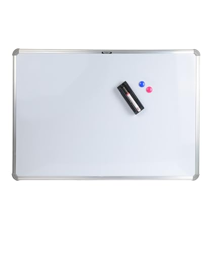 Roger & Moris Magnetic White Board Combo with Marker, 2 Magnetic Buttons, Magnetic Duster for...