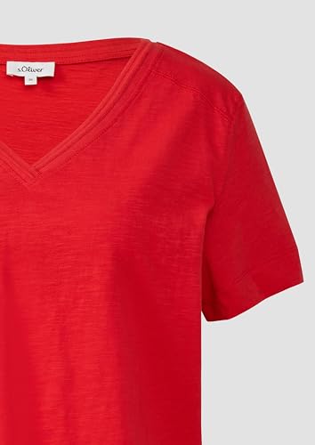 s.Oliver T-Shirt aus Flammgarn mit V-Ausschnitt – Ansicht 6