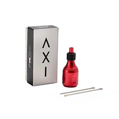 Peak Axi Tattoo Needle Cartridge Grip for Rotary Tattoo Machines, Supplies and Equipment for Professional Tattooing, Aluminum 34mm, Red