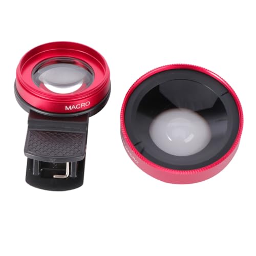 Obiettivo Per Fotocamera Mobile 0 45x Grandangolare 12 5x Macro Clip Kit Di Obiettivi Per Smartphone rosso