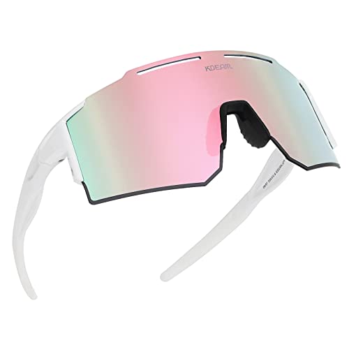 ZEMFAY Sports Polarized Sunglasses Men Women,One Piece Square Cycling Glasses UV400 Windproof Goggles for Driving Running Fishing Golf (C10)