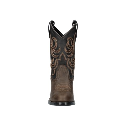 Image of Smoky Mountain Boots Kids' Monterey Round Toe Western Cowboy Boots, Brown /Black, 11 Little Kid Medium