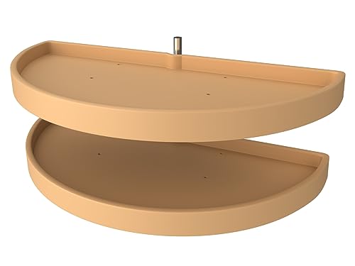 Rev-A-Shelf 39 in Polymer Two-Tier Half Moon Susans, Almond