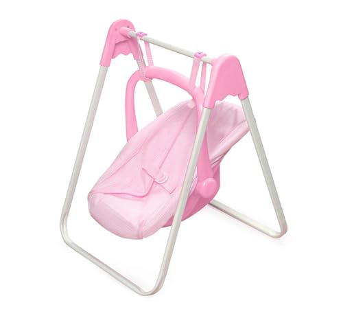 Badger Basket Doll Swing Carrier - Adjustable Toy Swing for 18 Inch Dolls with Sturdy Frame Lightweight Portable Design and Easy Assembly - Pretend Play Accessory