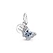 PANDORA Moments 790757C01 - Colgante de plata con diseño de mariposa azul con mensaje, talla única, Plata esterlina, Cubic Zirconia