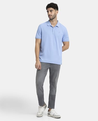 Image of Jockey AM38 Men's Microfiber Fabric Solid Half Sleeve Polo T-Shirt with StayDry & StayFresh Technology