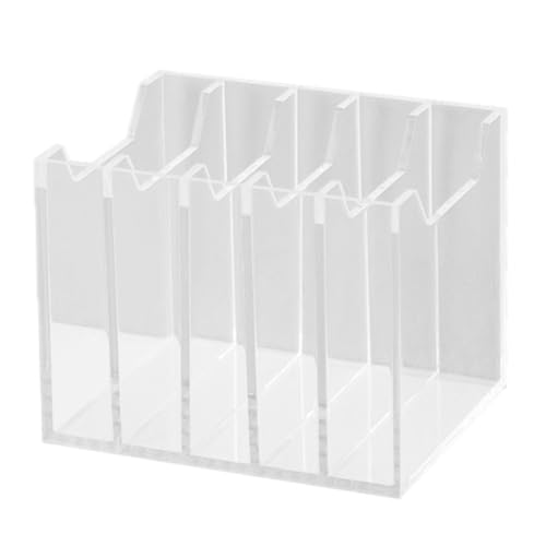 Desk Supplies Organisers, Cell Phone Storage Box, 5 x 4 x 4" 5 Grid Cell Phone Box for Classroom, Thicken Acrylic Cell Phone Holder, Transparent Cell Phone Box for Office School Classroom